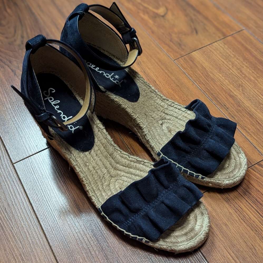Anthropologie Splendid Bedford Wedge Sandals Sz 9.5
